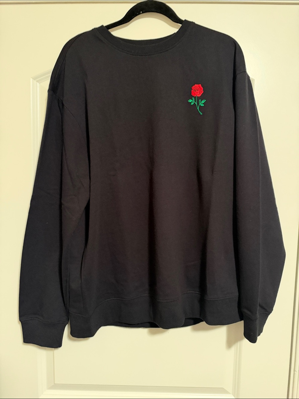 And Now This Black Rose Embroidered Sweatshirt